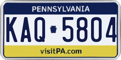 PA license plate KAQ5804