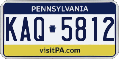 PA license plate KAQ5812
