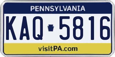 PA license plate KAQ5816