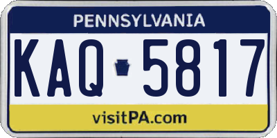 PA license plate KAQ5817
