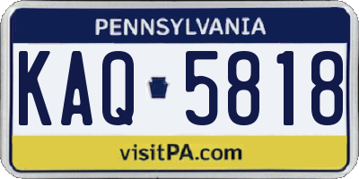 PA license plate KAQ5818