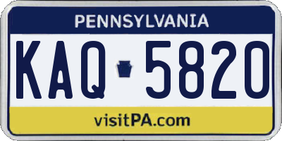 PA license plate KAQ5820