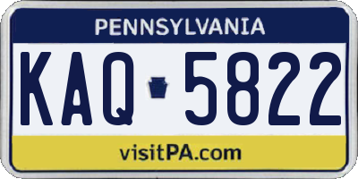 PA license plate KAQ5822