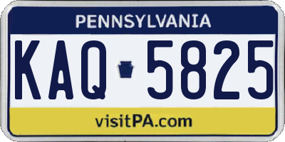 PA license plate KAQ5825