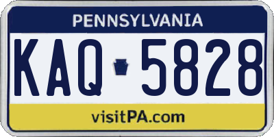 PA license plate KAQ5828