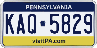 PA license plate KAQ5829