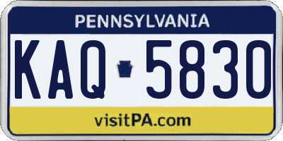 PA license plate KAQ5830