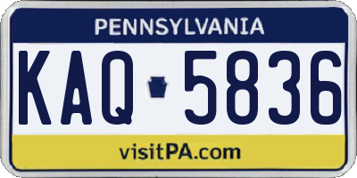 PA license plate KAQ5836