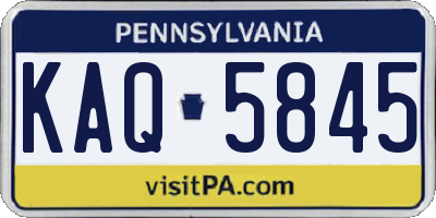 PA license plate KAQ5845