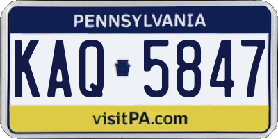 PA license plate KAQ5847