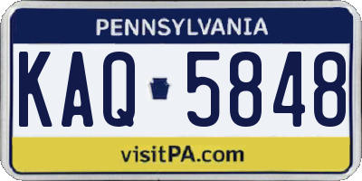 PA license plate KAQ5848