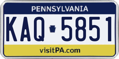 PA license plate KAQ5851