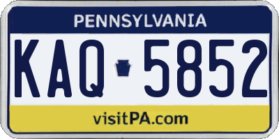 PA license plate KAQ5852