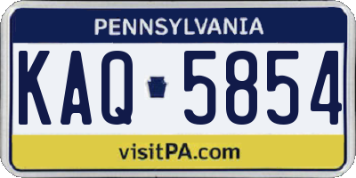 PA license plate KAQ5854