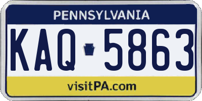 PA license plate KAQ5863