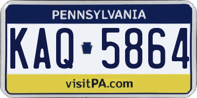 PA license plate KAQ5864