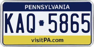 PA license plate KAQ5865
