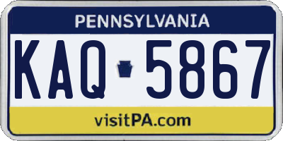 PA license plate KAQ5867