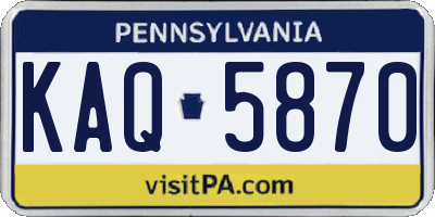 PA license plate KAQ5870