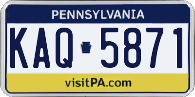 PA license plate KAQ5871
