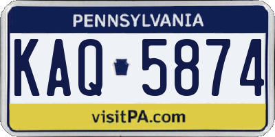 PA license plate KAQ5874