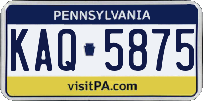 PA license plate KAQ5875