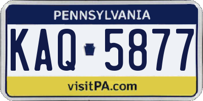 PA license plate KAQ5877