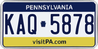 PA license plate KAQ5878