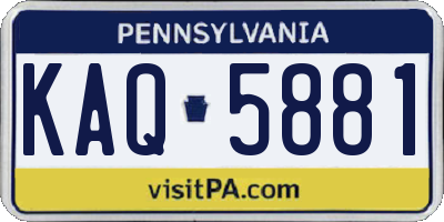 PA license plate KAQ5881