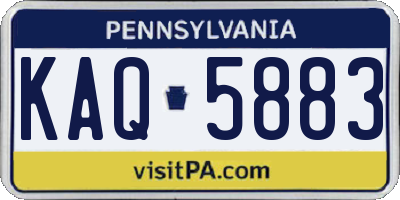 PA license plate KAQ5883