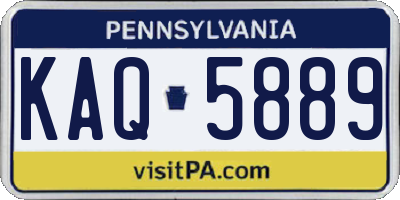 PA license plate KAQ5889