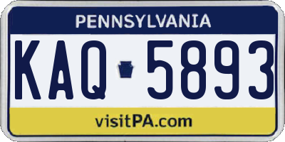 PA license plate KAQ5893