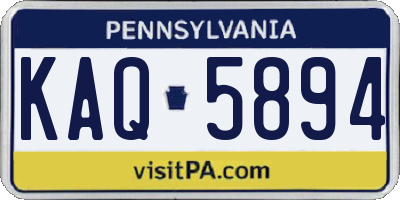 PA license plate KAQ5894