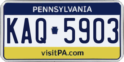 PA license plate KAQ5903