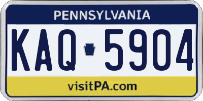 PA license plate KAQ5904