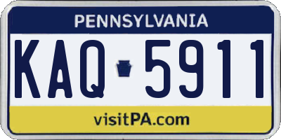 PA license plate KAQ5911