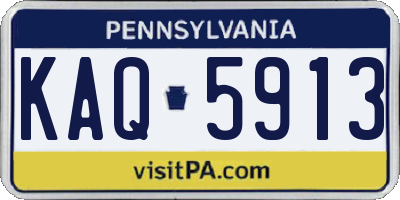 PA license plate KAQ5913
