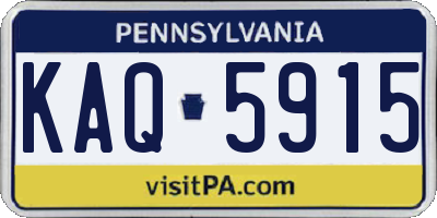 PA license plate KAQ5915
