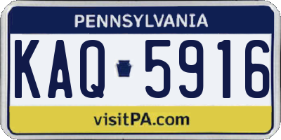 PA license plate KAQ5916