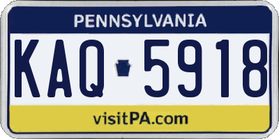 PA license plate KAQ5918
