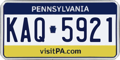 PA license plate KAQ5921