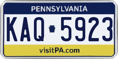 PA license plate KAQ5923