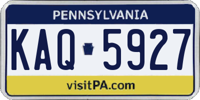 PA license plate KAQ5927