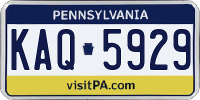 PA license plate KAQ5929