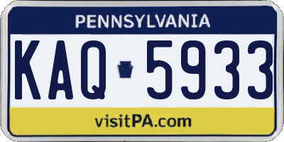 PA license plate KAQ5933