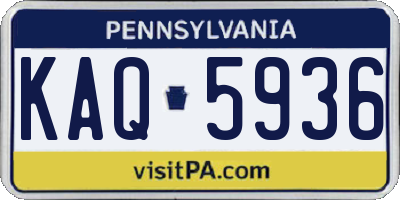 PA license plate KAQ5936