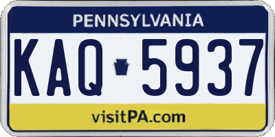 PA license plate KAQ5937