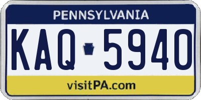 PA license plate KAQ5940