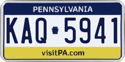 PA license plate KAQ5941