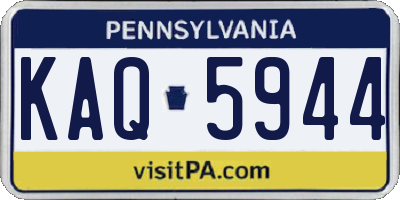 PA license plate KAQ5944